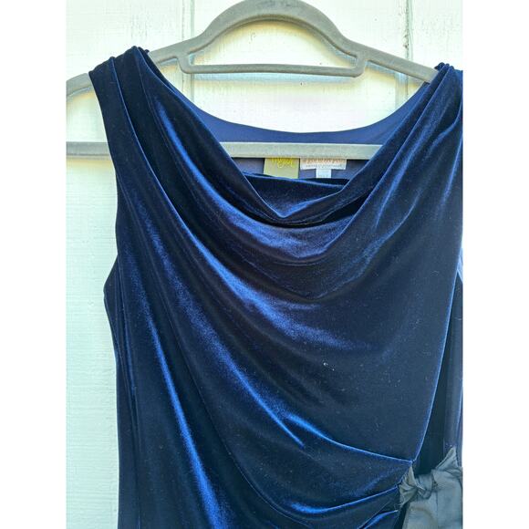 Taylor for A Pea In The Pod Velvet Mini Dress, Formal, Blue, Sz S - Picture 5 of 8
